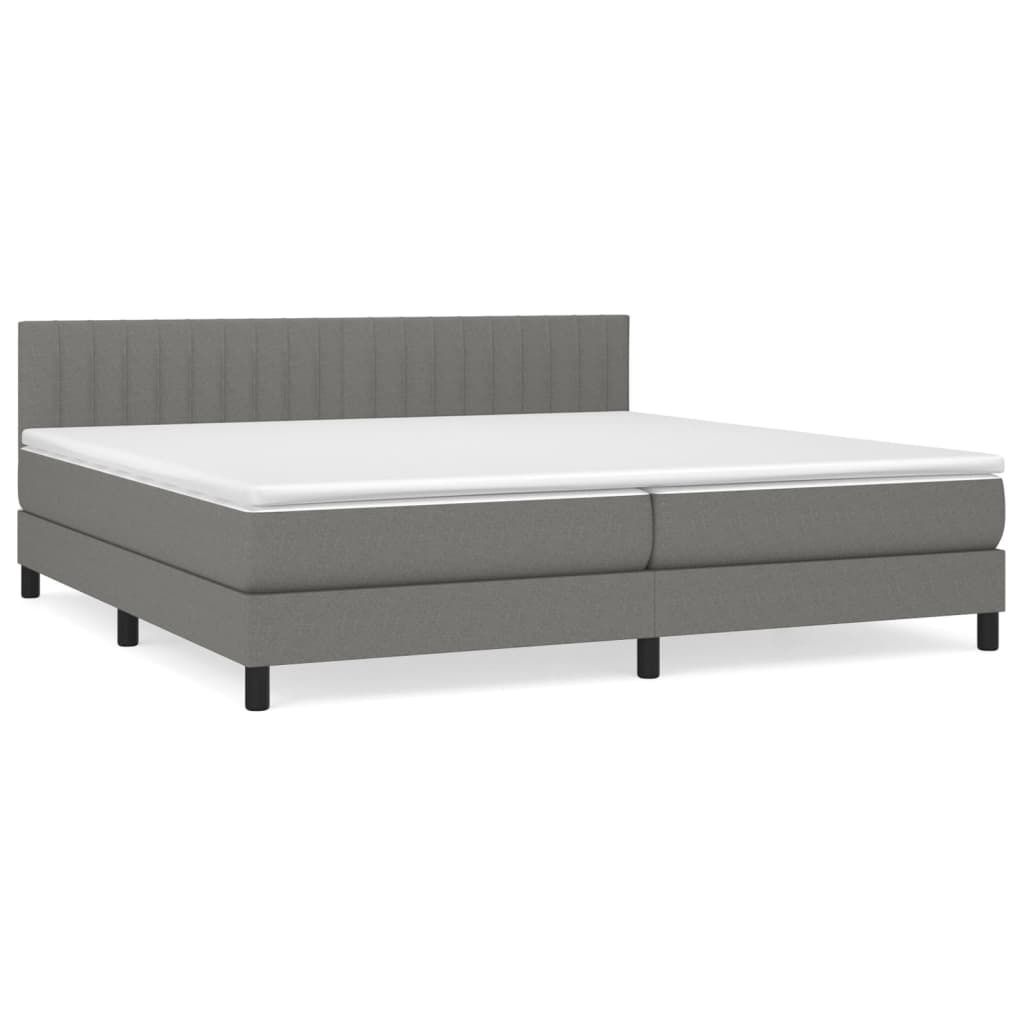 vidaXL Boxspringbett mit Matratze Dunkelgrau 200x200 cm Produktbild 