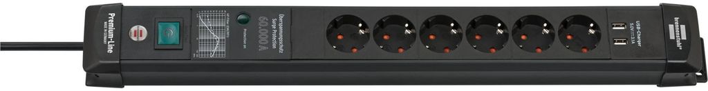 Brennenstuhl Premium-Line ÜSS 6fach USB 3.1A *DE* Produktbild 