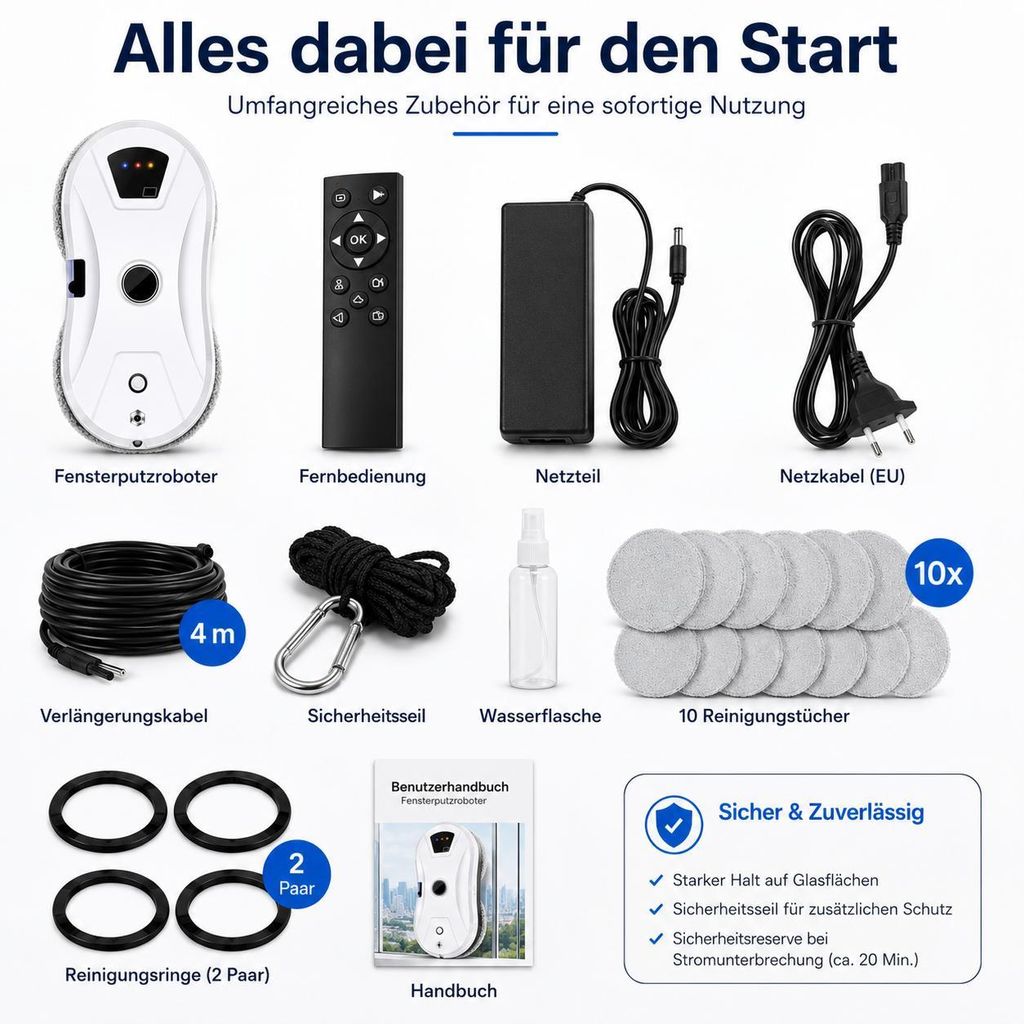 Morvexa™ AquaClean KI Fensterputzroboter Produktbild 