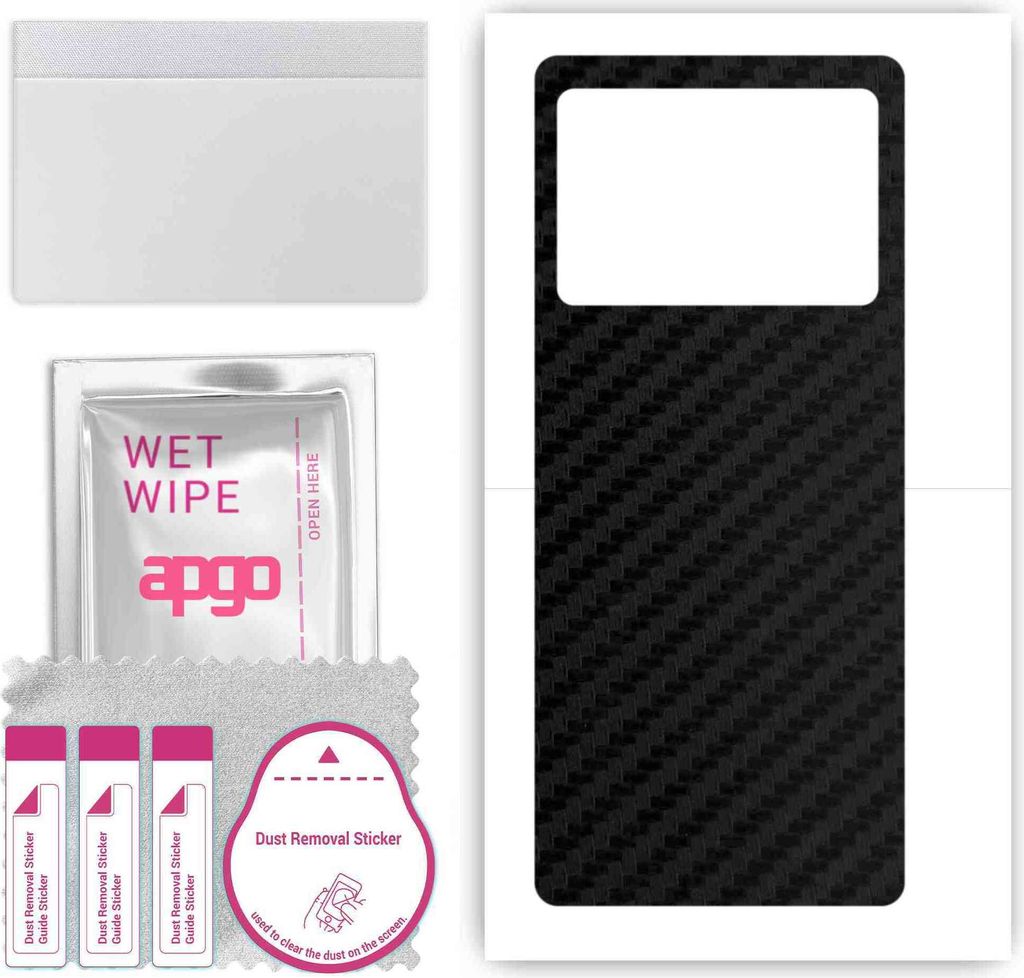 apgo Rückseite Schutzfolie, Skin, kompatibel mit Vivo X Fold Plus, Hinten Displayschutzfolie aus Vinylfolie, kratzfest, einfache Montage - Schwarz...