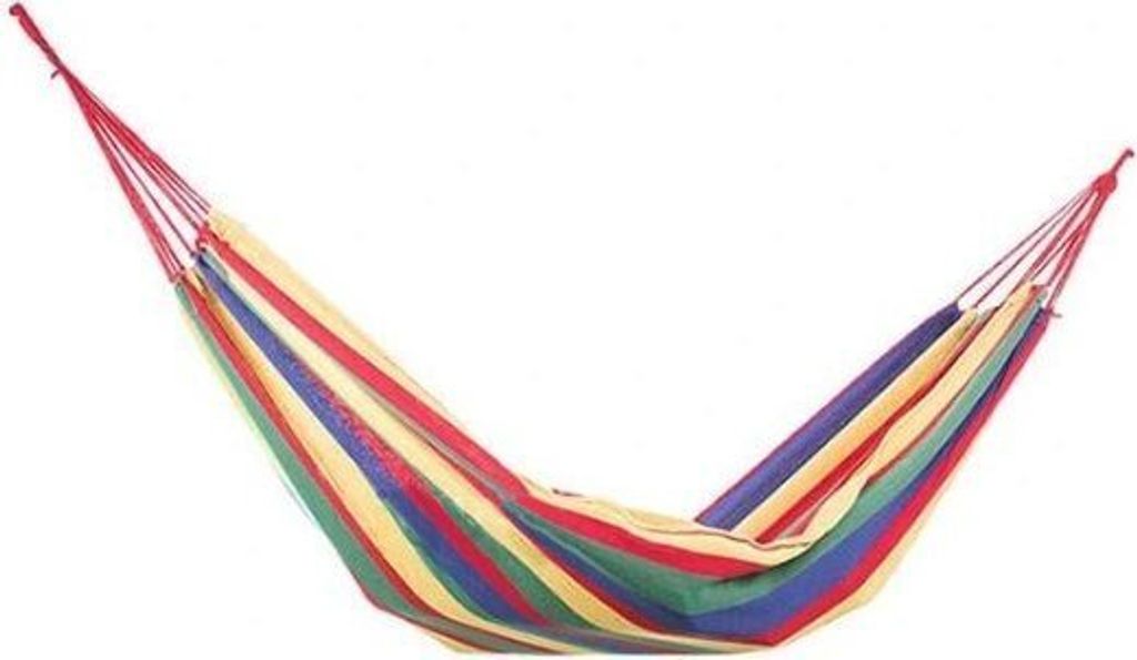 Amaca pieghevole in cotone, rosso-giallo, 200x80 cm Immagine del prodotto 
