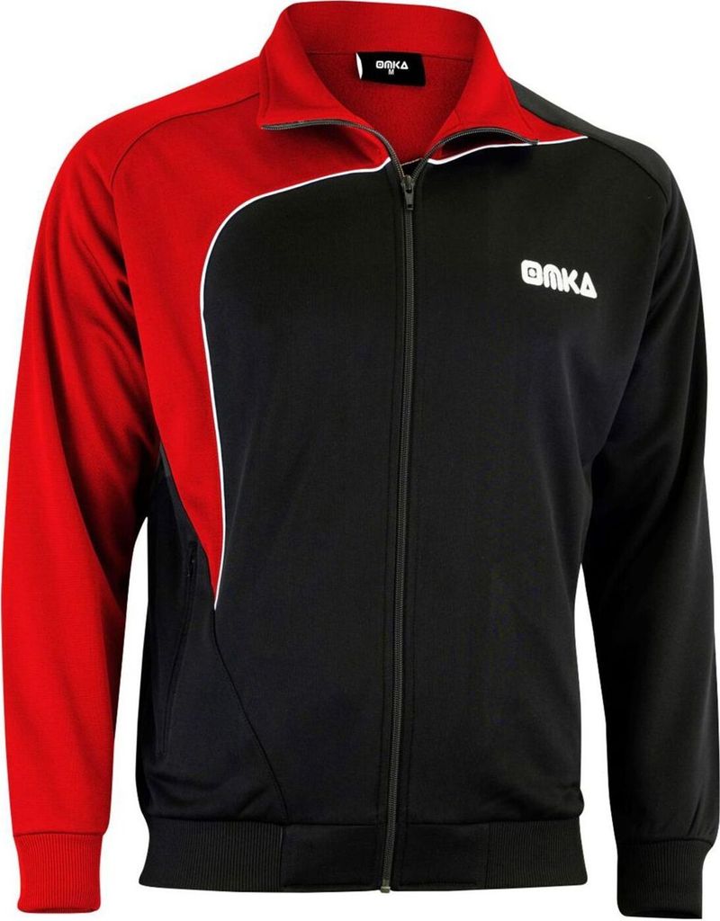 OMKA Trainingsanzug Sportanzug Jogginganzug Freizeitanzug, Größe:2XL, Farbe:Rot/Schwarz