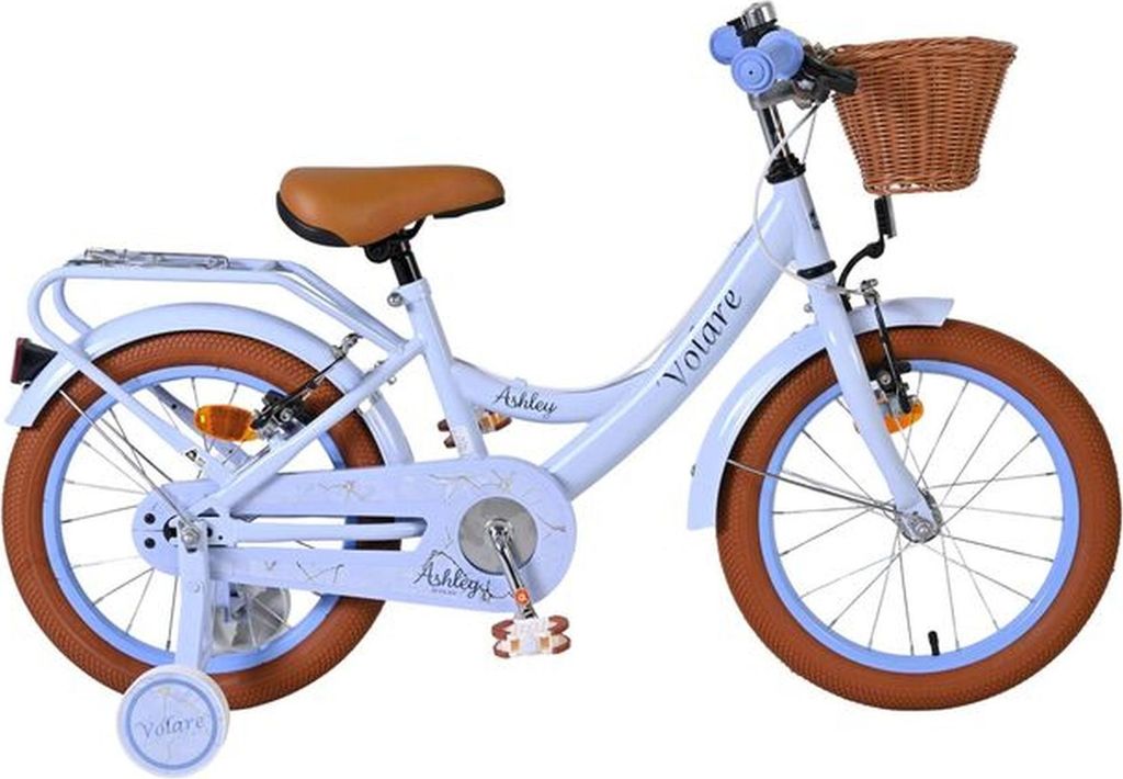 Volare Ashley Kinderfahrrad - Mädchen - 16 Zoll - Pastellblau - Zwei Handbremsen