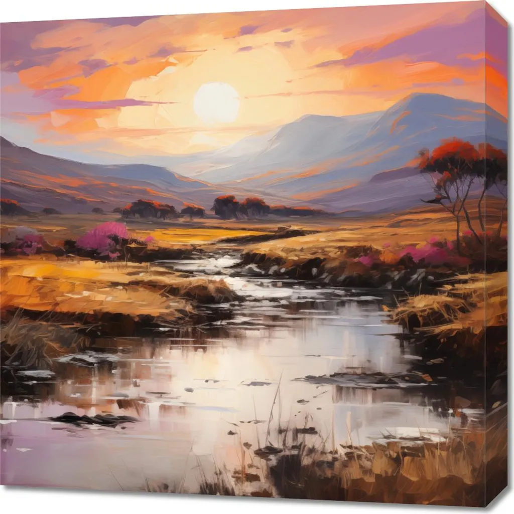 Quadro 60x60 cm Tramonto sul fiume selvaggio