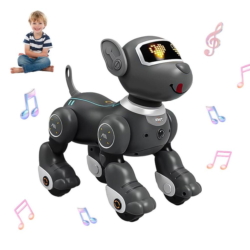 Roboter Hund Kinder Ferngesteuerter Spielzeug - Interaktiver Anfassen und Folgen Roboterhund, programmierbarer Tanz Musik RC für Mädchen 3-12 Jahren