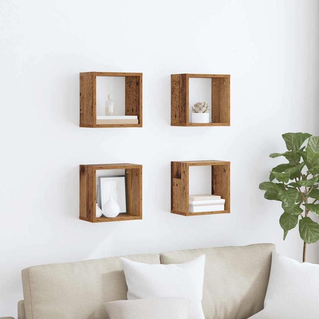 Maison Exclusive - Wandregale mit Regal Wandmontiert Altholz Holzwerkstoff