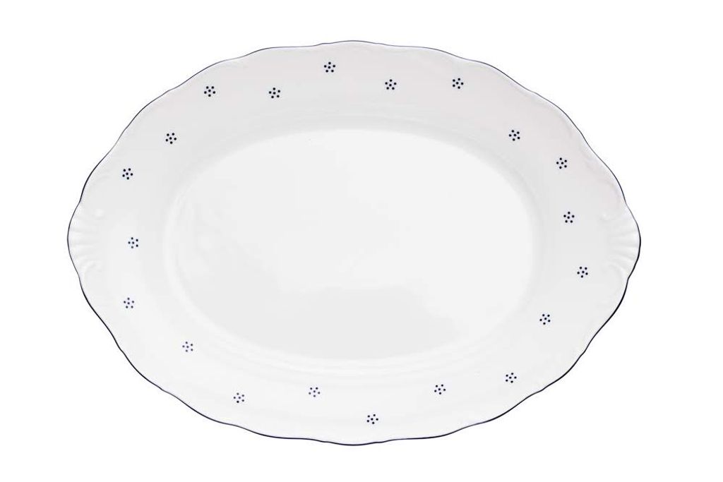 Mísa oválná, český porcelán, Verona, 40 cm, modrá valbella, Obrázek produktu 
