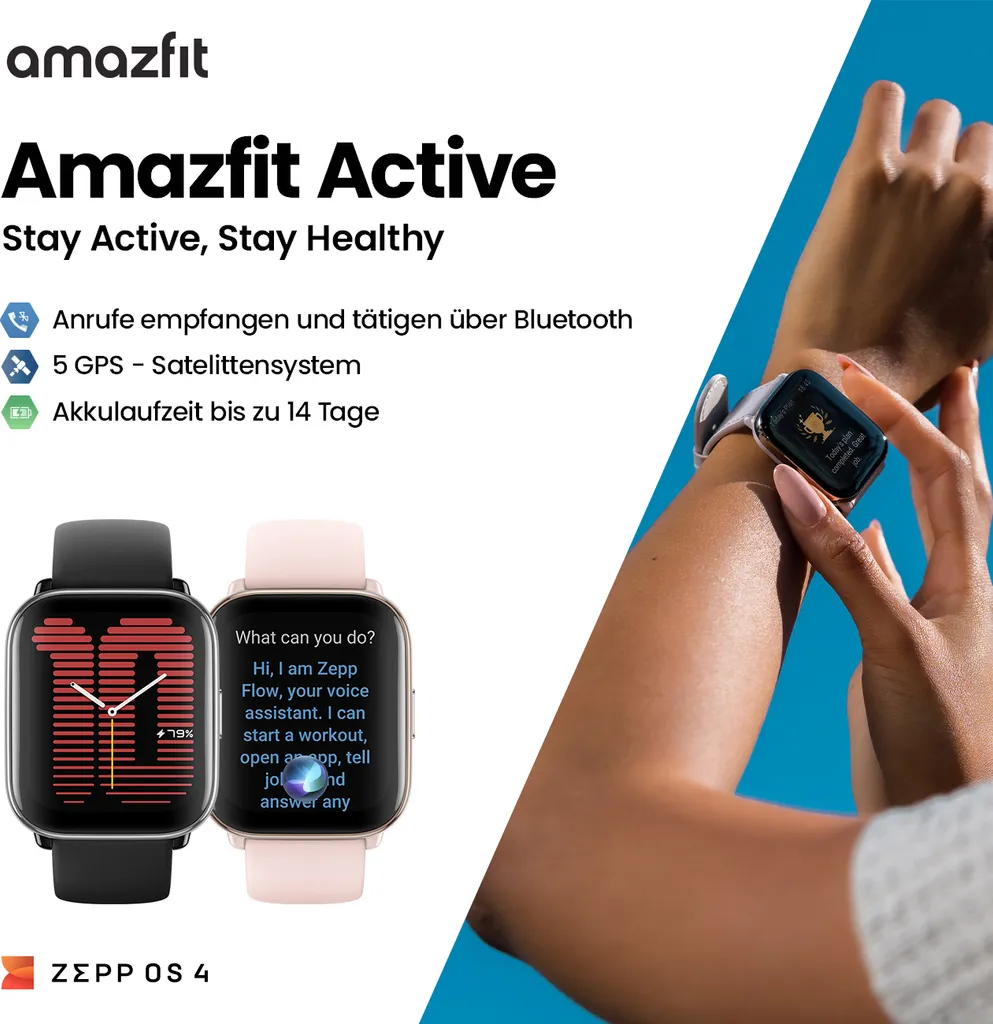 Montre GPS Amazfit Active AMOLED 5 ATM : Étanche et Connectée iPhone/Android - 10