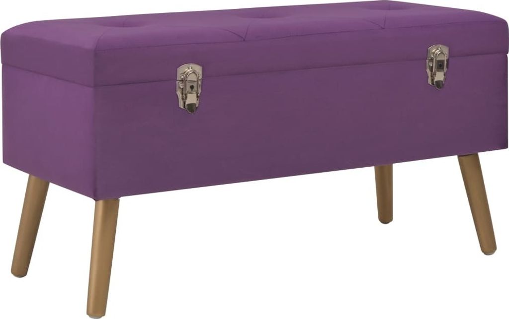 Bank mit Stauraum 80 cm Lila Samt