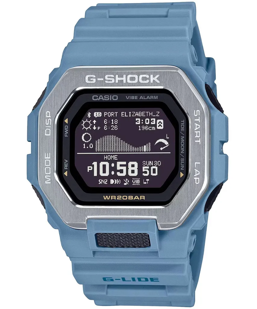 CASIO G-SHOCK GBX-100-2AER G-LIDE Montre Connectée Marées Écran MIP Bleu