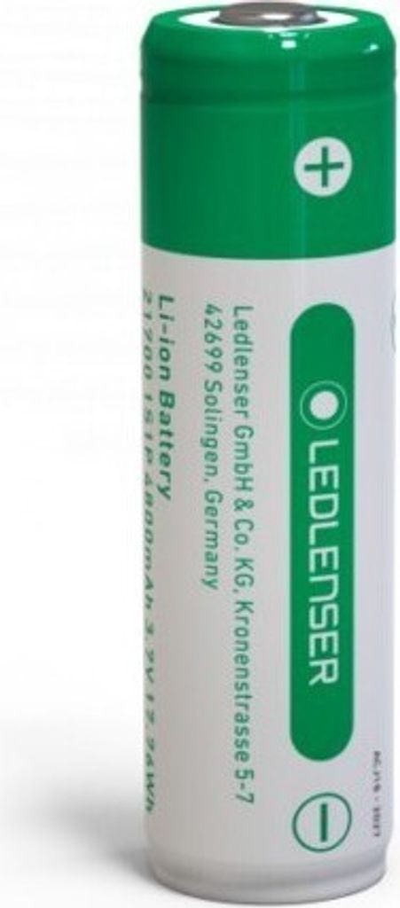 A studio shot of a single battery against a white background.