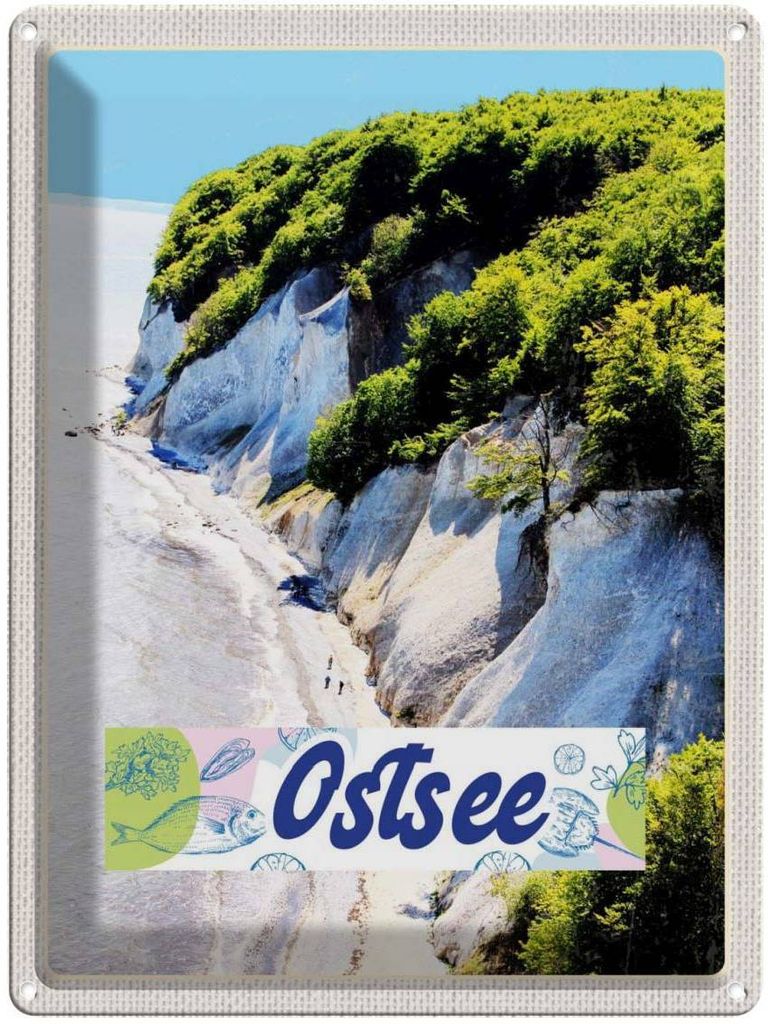 vianmo Blechschild 40x30 cm Ostsee Strand Urlaub Natur Wälder Gebirge Bildmotiv Reisemotiv Abenteuer Reisen Europa