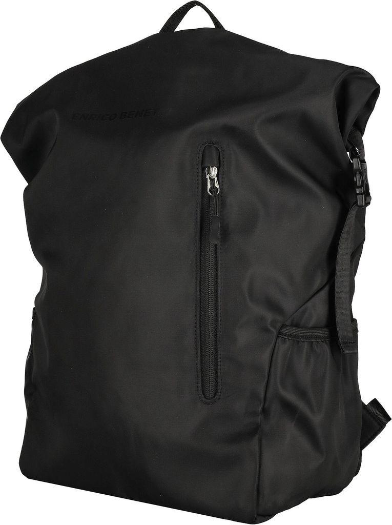 Großer Damen Herren Roll up Rucksack Plane Tasche Fahrradrucksack Kurier Rollup Bag Schwarz
