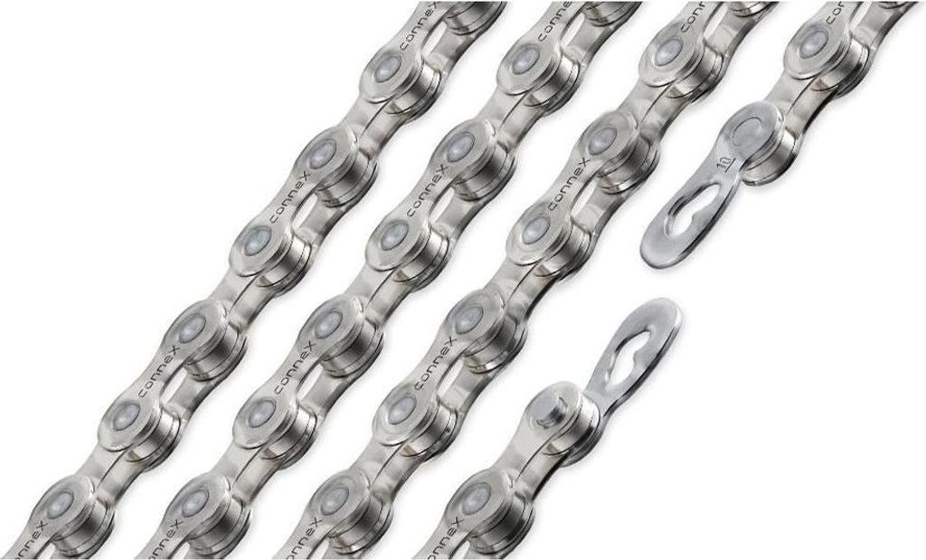 Connex 10sW Fahrradkette 10-fach 116 Glieder gewachst Silber inkl. Kettenschl...