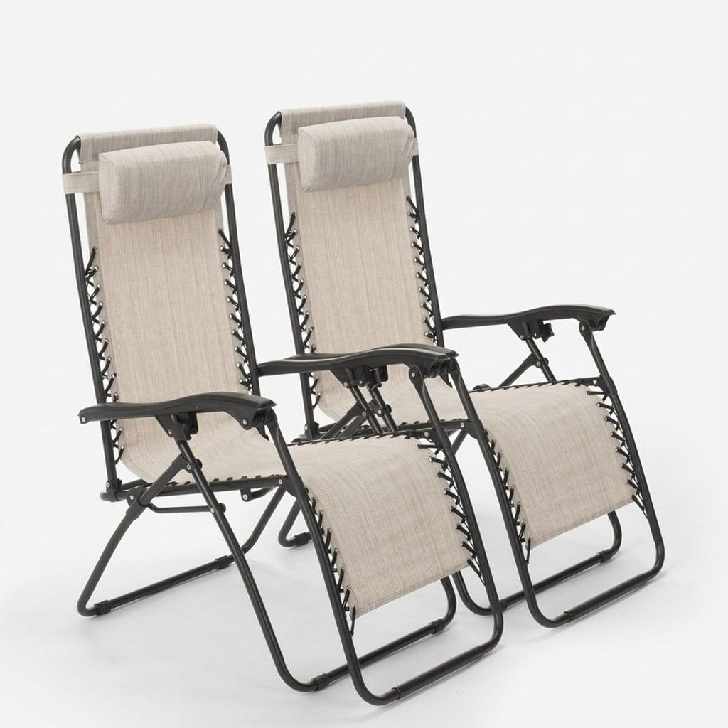 2er Set klappbare Liegestühle Sonnenliegen Strandliegen für Produktbild 