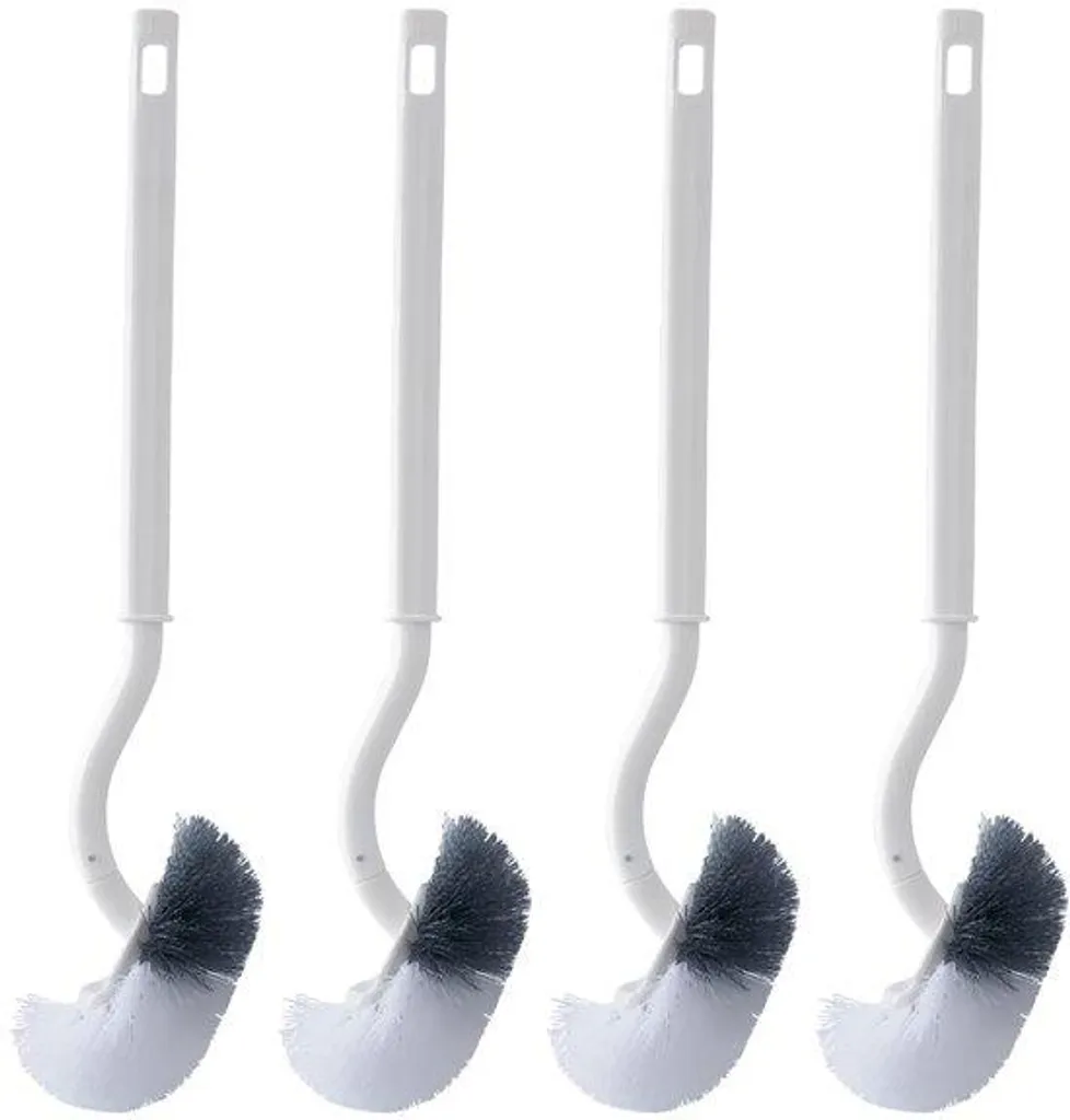 Brosse de toilettes avec brosse pour rebords lot de 4 pièces blanc pur