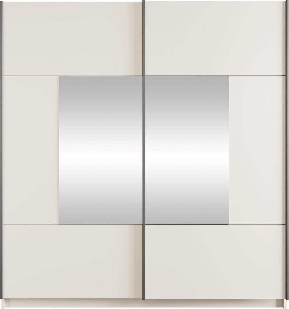 MIRJAN24 Kleiderschrank Boston 200, Schlafzimmer, Schiebetüren, mit Kleiderstange, Modern, Garderobenschrank (Farbe: Cashmere)