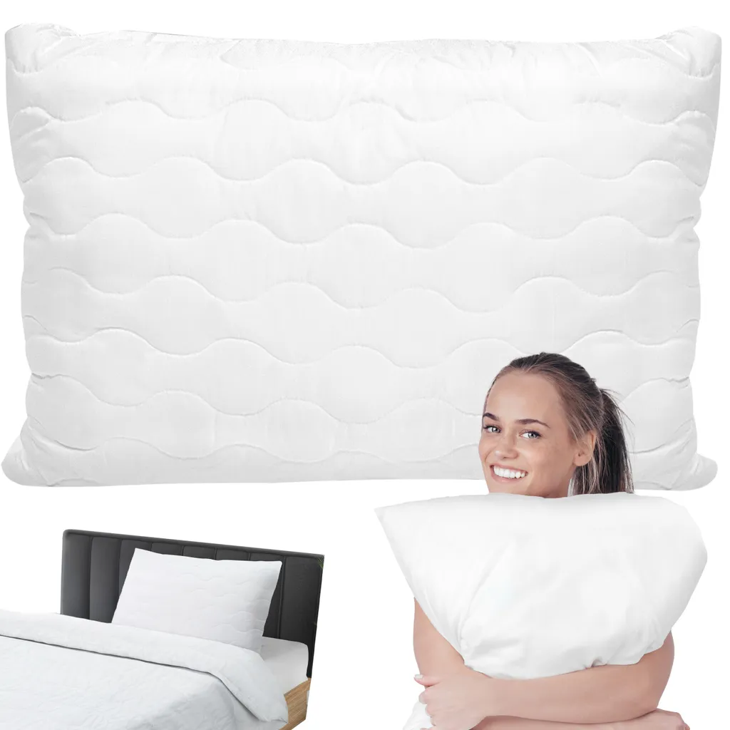 Oreiller anti-allergénique CARLA 70x80cm Blanc - Confort et Pureté