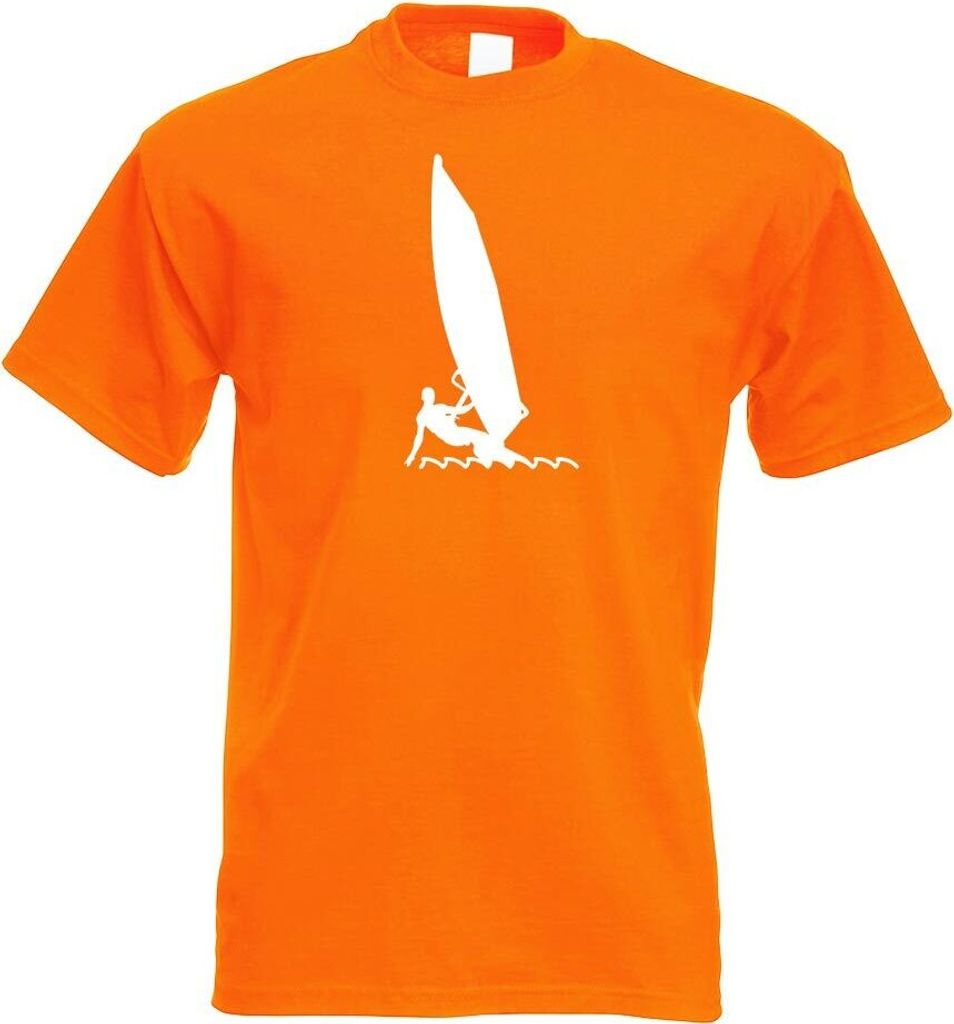 Kiwistar - T-Shirt - orange - Windsurfen Segel Sportler Motiv Bedruckt Funshirt Design Print - mit Motiv Bedruckt - Funshirt Design - Sport - Freiz...