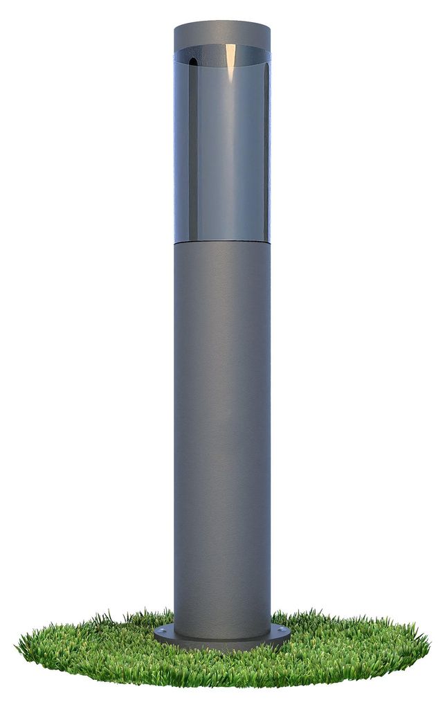 linovum 4x BOSEA-A Wegeleuchte Außenlampe Anthrazit IP44 - mit E27 Glühbirne 4W warmweiß - Smokey moderne Pollerleuchte Sockelleuchte Außenlampe