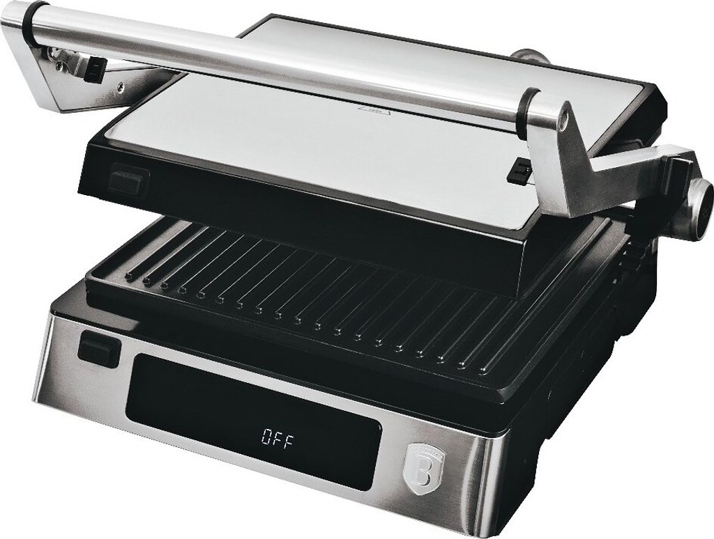 BERLINGERHAUS Elektrischer Kontaktgrill mit Antihaftoberfläche 2000 W Edelstahl BH-9603