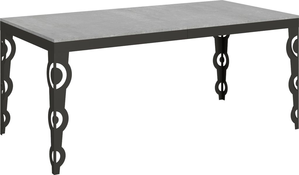 ITAMOBY - Ausziehtisch 180/284x90 cm Karamay Evolution Zement Gestell und Füße Anthrazit