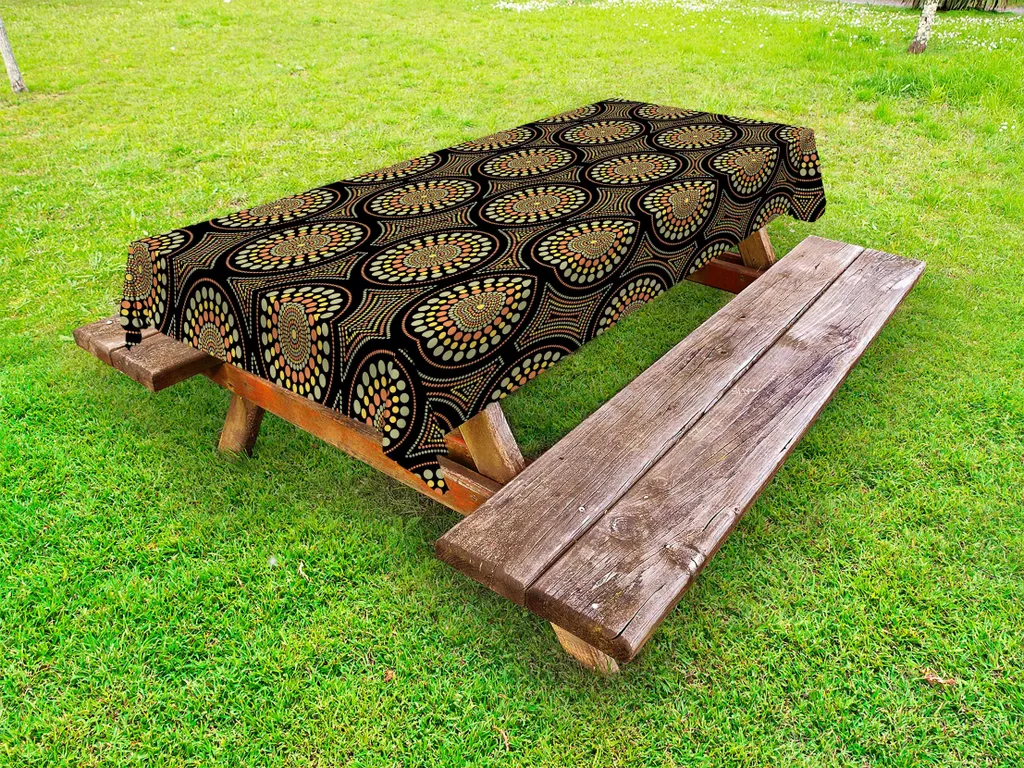 Tovaglia ABAKUHAUS 145x305 Poliestere Outdoor - Pattern Aborigeno