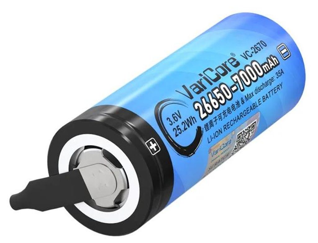 Li-Ion Akku - 18650 Zelle - 3,7V 7000mAh - 35A Hochstromentladung - Wiederaufladbar - DIY Akkupack mit Nickelstreifen - 15 Stück