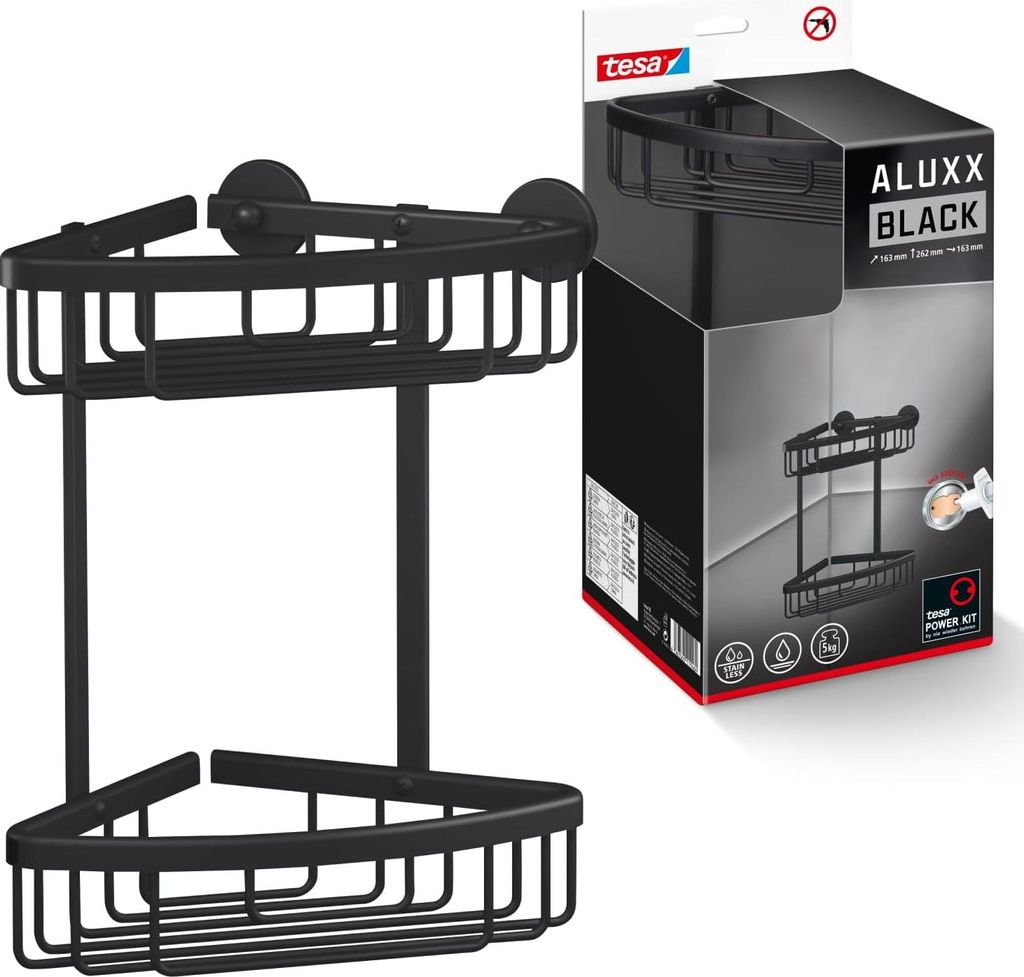 TESA ALUXX BLACK, Aluminium, Schwarz, Wand-montiert, Produktbild 