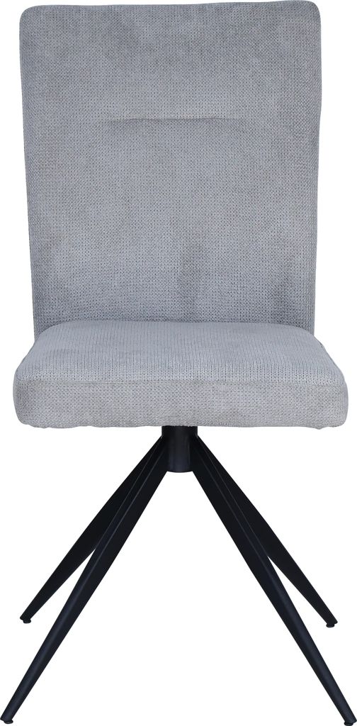 Stuhl RDF-1115084-00, pulverbeschichtetes Metall, Stoff, Schwarz-Grau, mit Steppung
