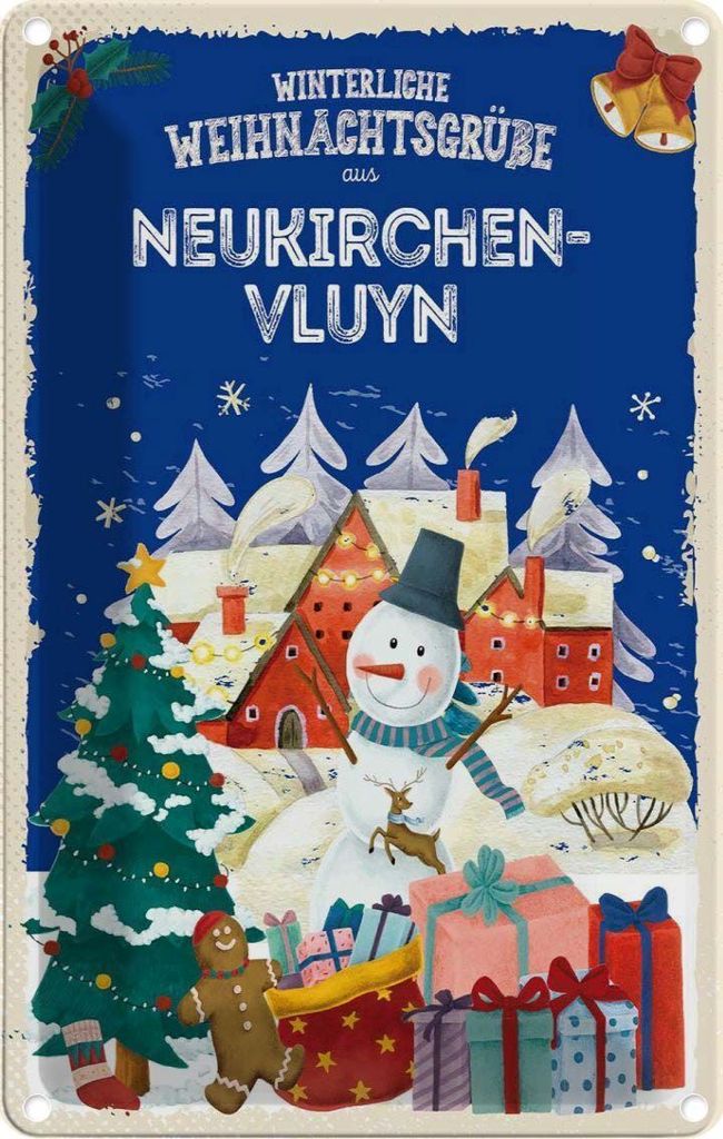 vianmo Blechschild 30x20 cm Weihnachtsgrüße NEUNKIRCHEN-VLUYN Weihnachten