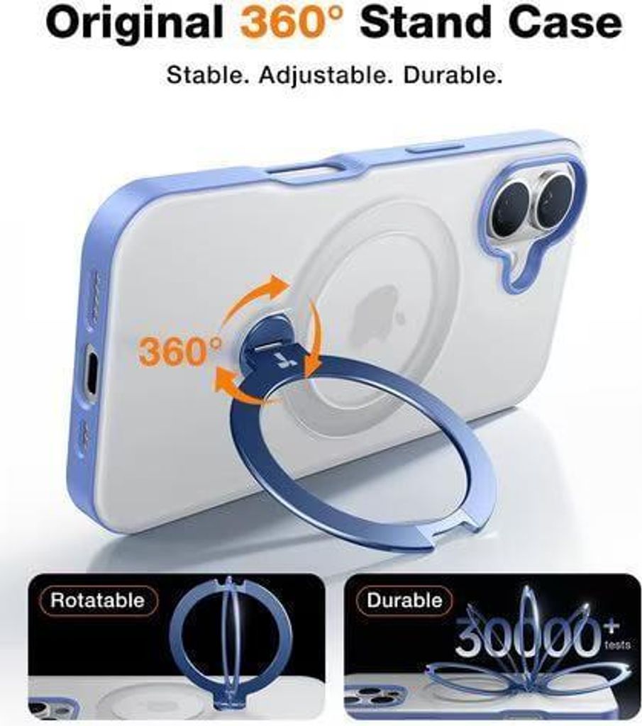 Torras Ostand Spin Case for iPhone 16 (Blue)