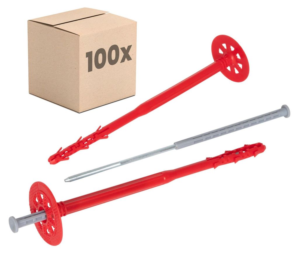 PROTEKTOR 100x Dämmstoffdübel Ø10x280mm mit Stahlnagel für Produktbild 