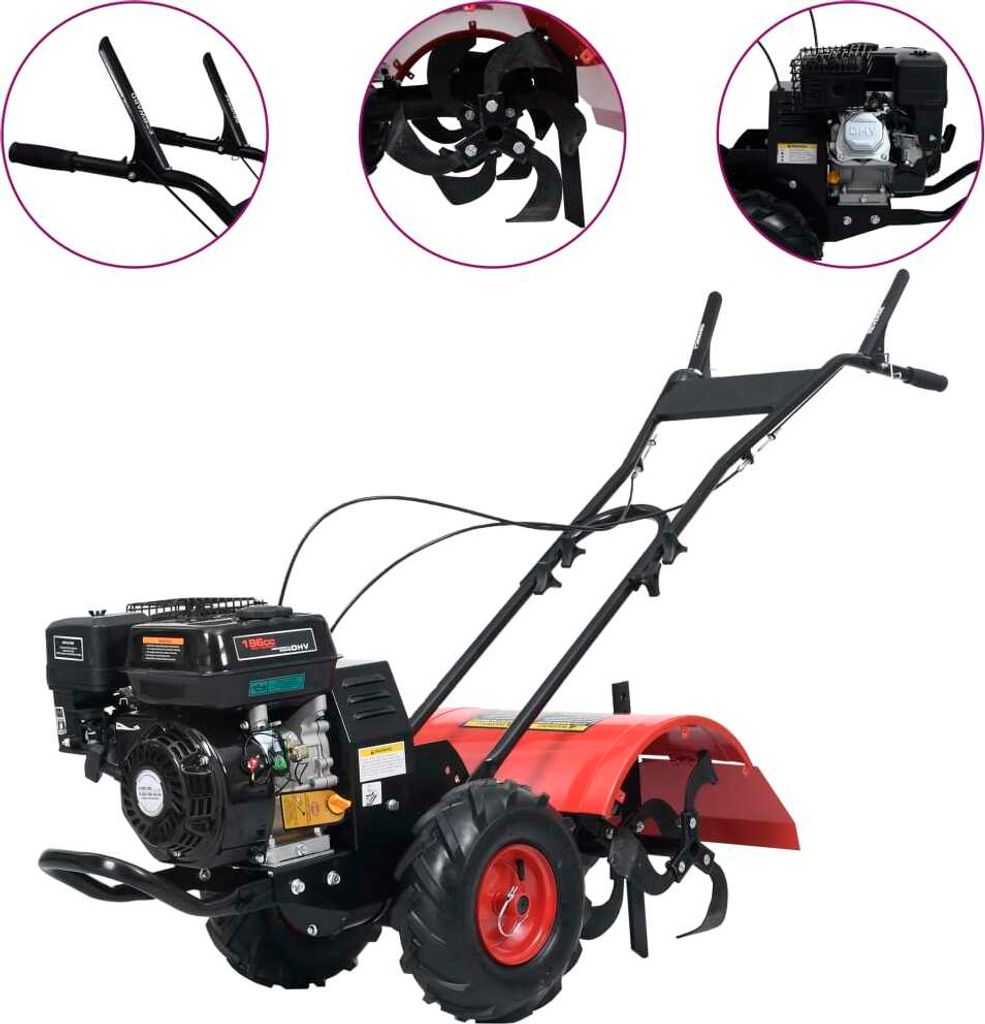 Ankonbej Benzin-Gartenfräse 6,5 PS 196 cm³