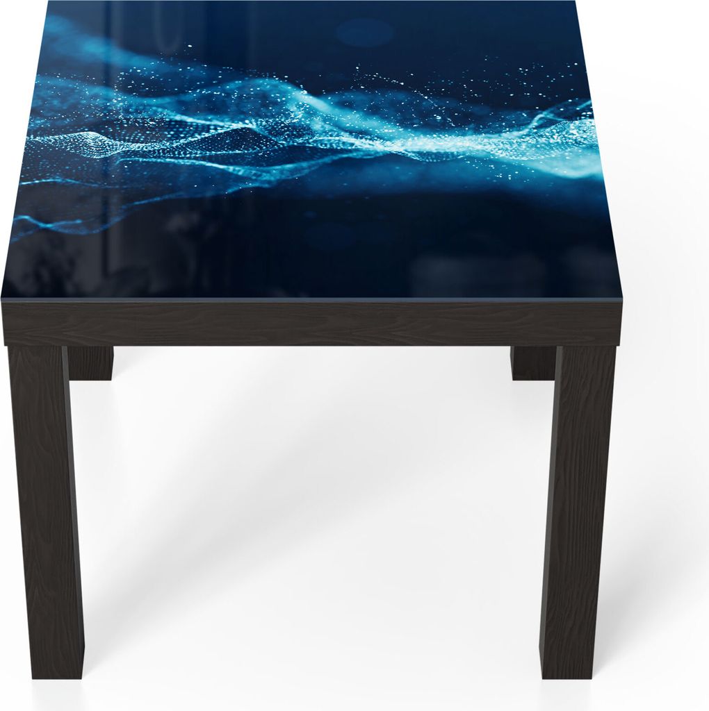 DEQORI Couchtisch 55x55 cm Schwarz 'Glühende Partikel' Glas Beistelltisch
