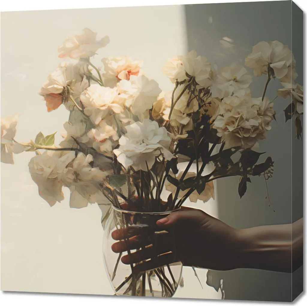 Quadro 70x70 cm La bellezza effimera di un bouquet
