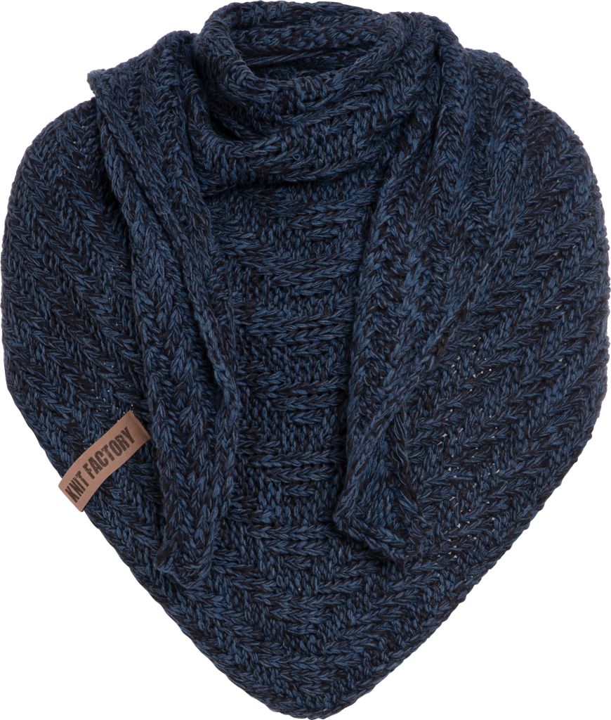 Knit Factory Sally Dreiecksschal - Jeans/Navy - 220x85 cm Produktbild 
