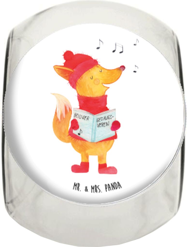 Mr. & Mrs. Panda Bonboniere Fuchs Sänger L 870ml - Weiß - Geschenk, Dekoglas, Weihnachten, Kaffeedose, Vorratsdose, schraubglas, Heiligabend, Sü...