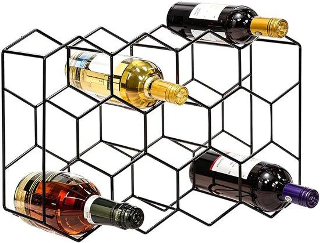 Support bouteilles vin pour petit appartement - Métal moderne 43 cm