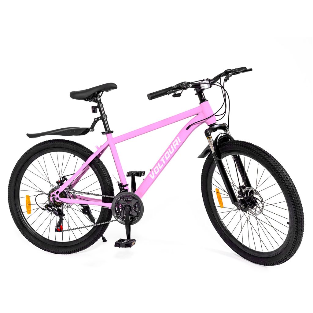VOLTOURI rower górski 26” – 21 biegów Shimano – różowy – Zdjęcie produktu 