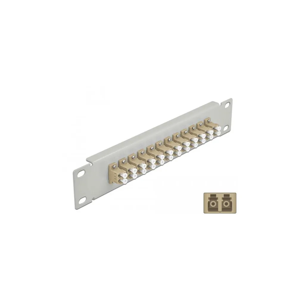 DELOCK 10" LWL Patchpanel 12 Port LC Duplex beige 1 HE grau