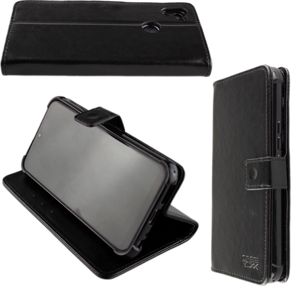 Caseroxx Set Custodia A Libro + Protezione Schermo Per Crosscall Trekker-X4 - Fodera In Similpelle Nera