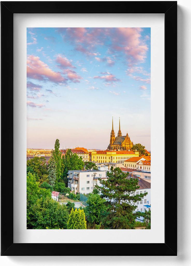 Gebäude Brünn Tschechische Republik– Wandbild mit Rahmen – Gerahmtes Bild – Wanddekoration – 20x30 cm – Schwarz