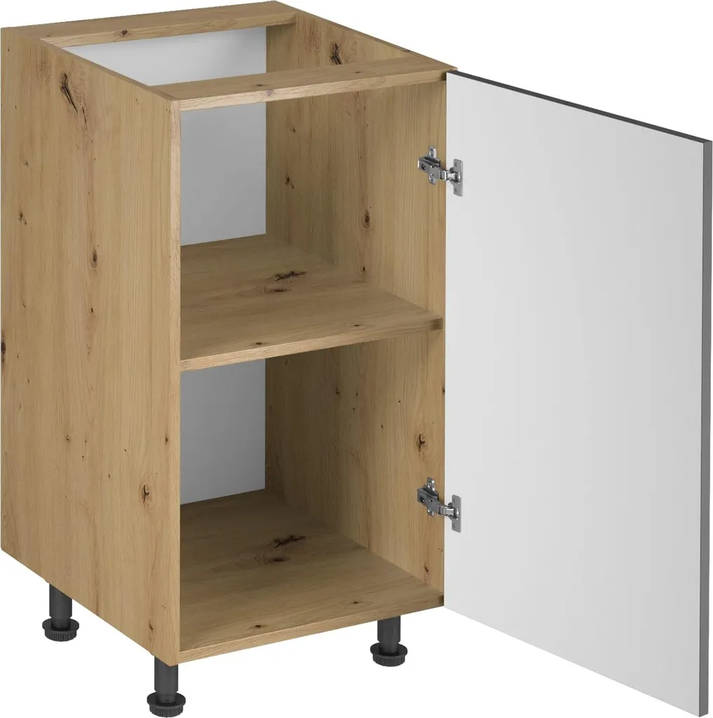 Élément bas de cuisine robuste en chêne clair module au sol 80cm large - 3