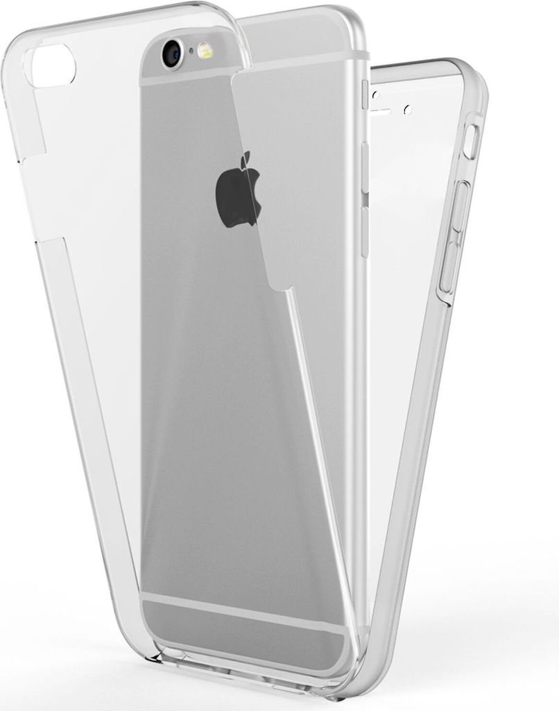 NALIA 360 Grad Handy Hülle für Apple iPhone 6 6S, Full Cover Silikon Bumper Case Schwarz