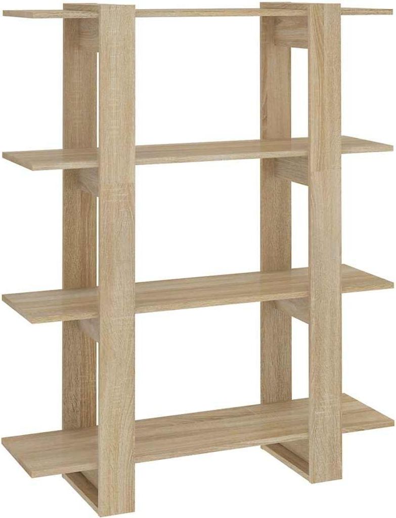 vidaXL Bücherregal/Raumteiler Sonoma-Eiche 100x30x123,5 cm