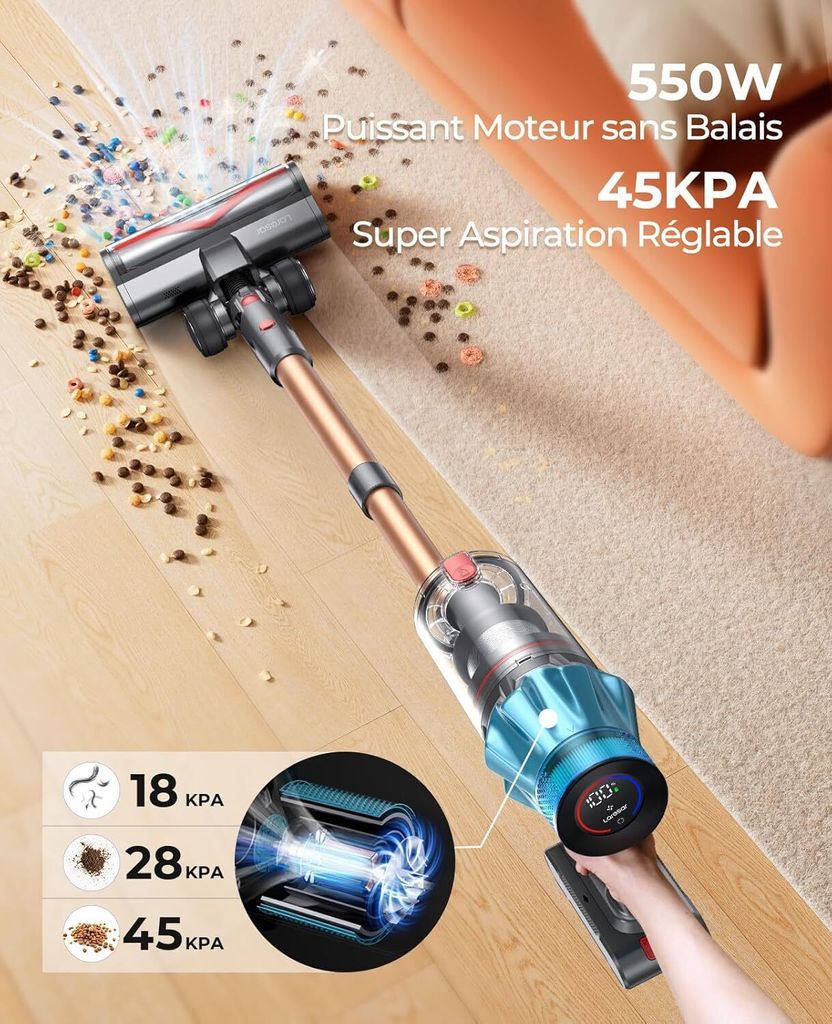 Odkurzacz akumulatorowy Fieety V7 550W/45KPa, czas pracy 60 Zdjęcie produktu 9