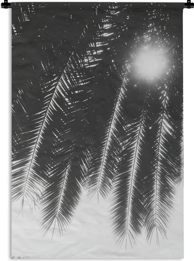 MuchoWow Wandteppich Wandbehang Palmenblätter - Tropisch - Sonne - Palme 90x135 cm Tapisserie Dekoration Wandtuch - Baumwolle - Wandskulptur