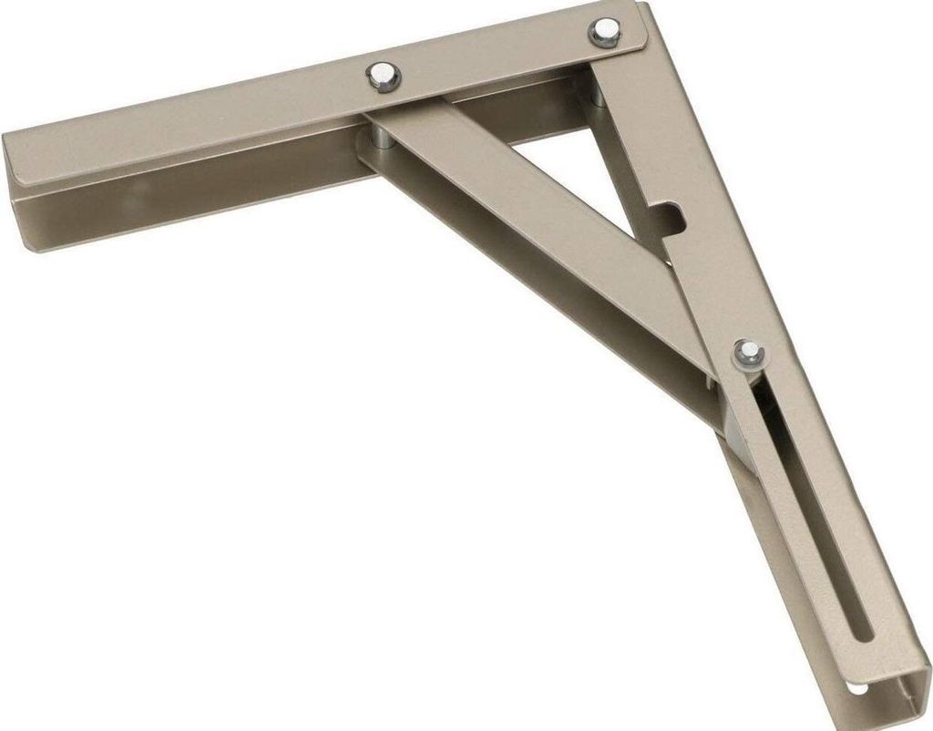 KOTARBAU Klappkonsole 200 x 165mm Silber Halter Stahl Träger Wandhalter Klammern Winkelregal Rostfrei Achse Regalträger Winkel Stütze Regalwin...