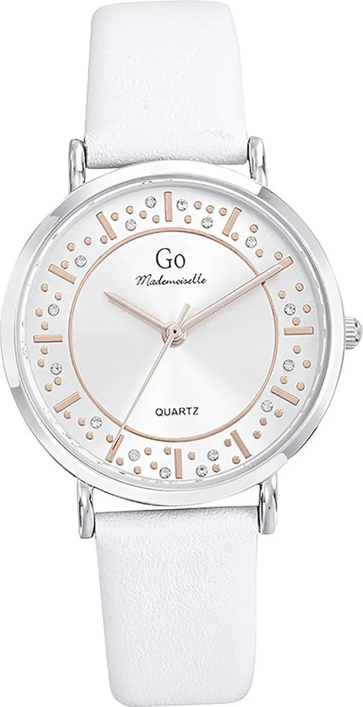 Montre analogique blanche pour femme en cuir véritable Girl Only Chic